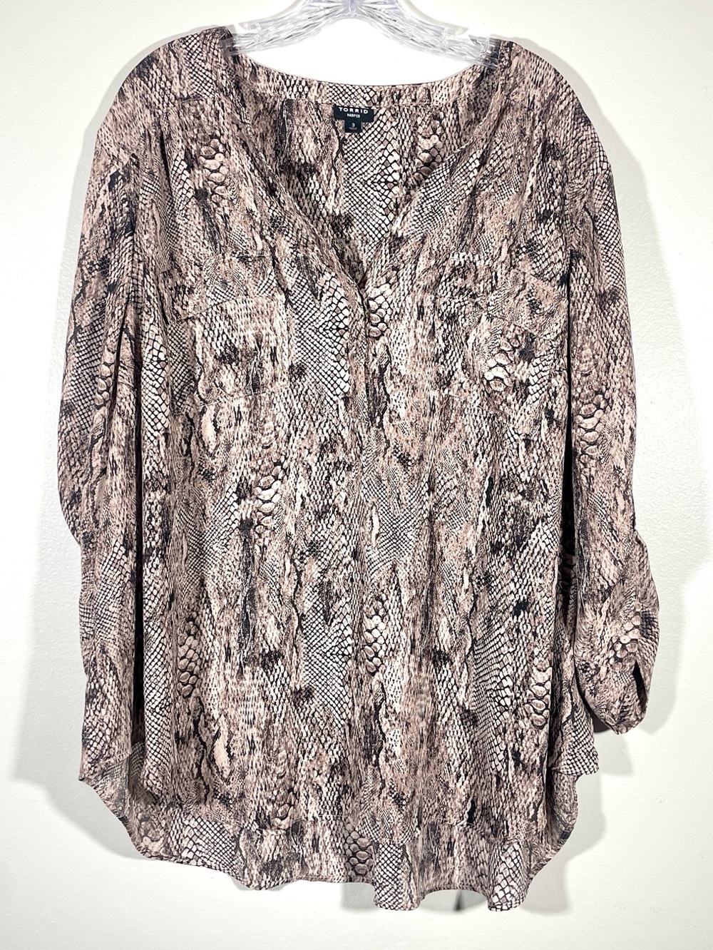 Torrid Harper Snake Print Blouse Size 3 Plus Size Top